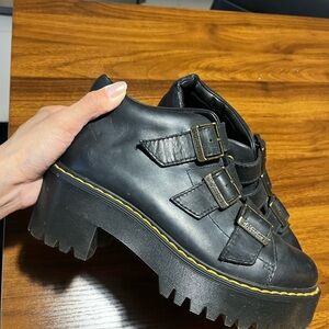 Dr. Martens Black Triple-Buckle Platform